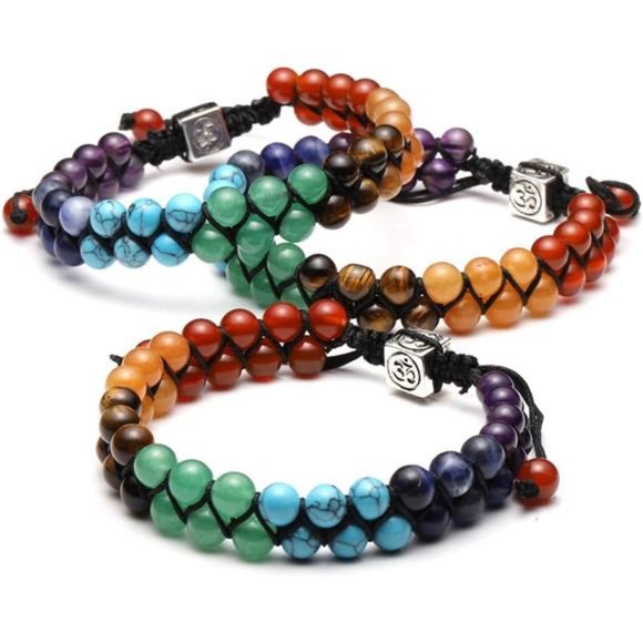 Bead Chakra Bracelet 7Chakras HealingCrystals Bracelet Yoga StoneBeads Bracelets - Picture 4 of 6